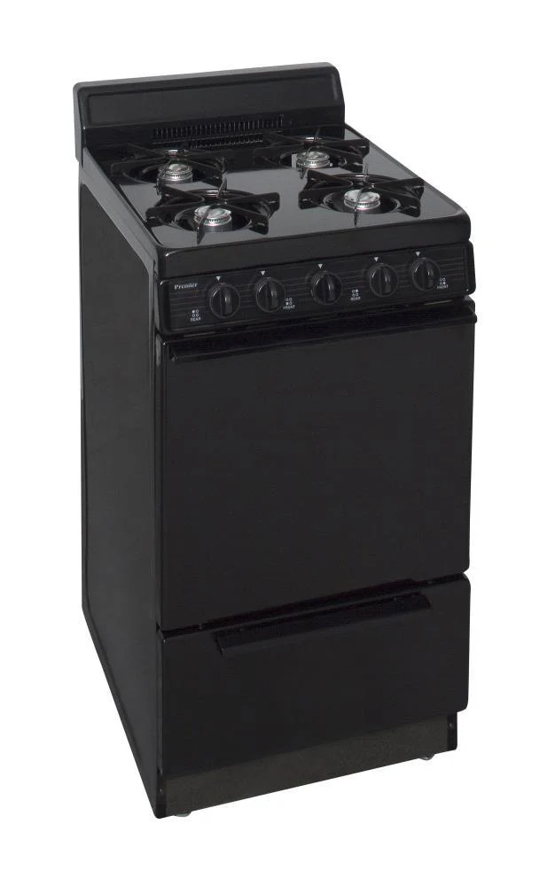 Premier BAK100BP 20 in. Freestanding Battery-Generated Spark Ignition Gas Range in Black - Image 2