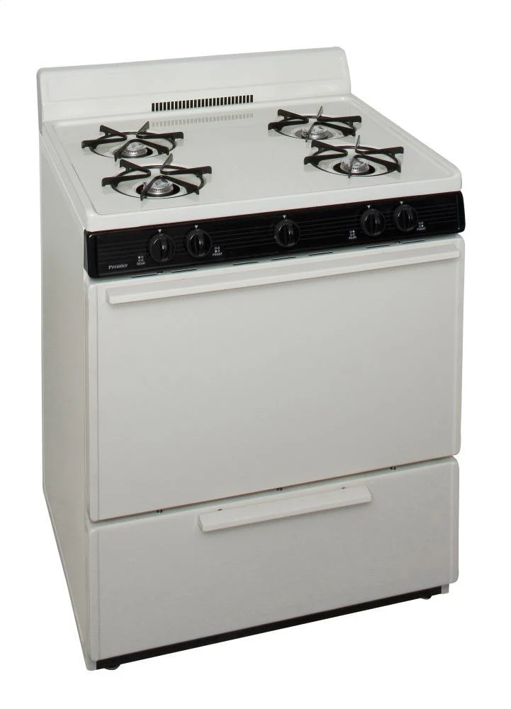 Premier BFK100TP 30 in. Freestanding Battery-Generated Spark Ignition Gas Range in Biscuit - Image 2