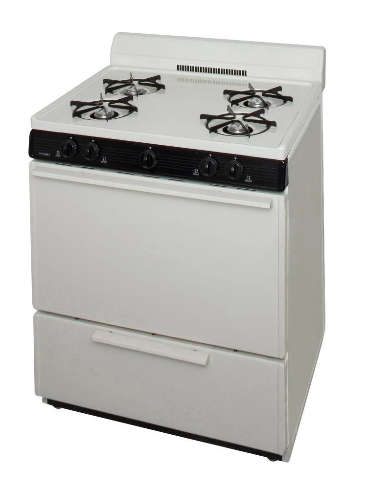 Premier BFK100TP 30 in. Freestanding Battery-Generated Spark Ignition Gas Range in Biscuit - Image 3