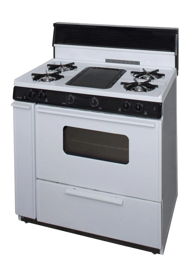 Premier BLK5S9WP 36 in. Freestanding Battery-Generated Spark Ignition Gas Range in White - Image 3