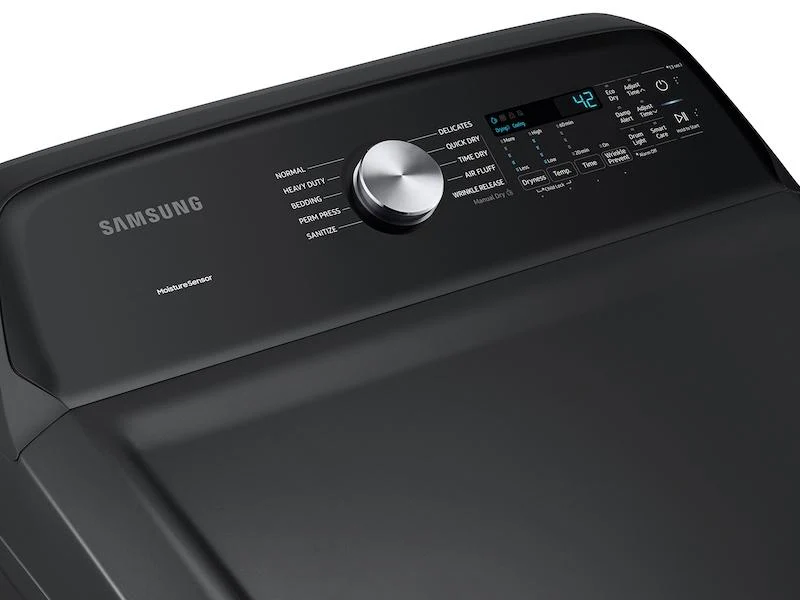 Samsung DVE50R5200V 7.4 cu. ft. Capacity Electric Dryer with Sensor Dry in Brushed Black - Image 2