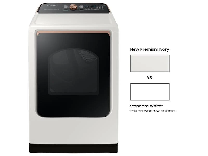 Samsung DVG55A7300E 7.4 cu. ft. Smart Gas Dryer with Steam Sanitize+ in Ivory - Image 2