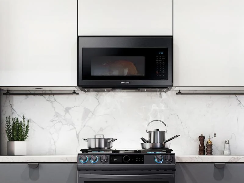 Samsung MC17T8000CG 1.7 cu ft. Smart Over-the-Range Microwave with Convection & Slim Fry™ in Black Stainless Steel - Image 2