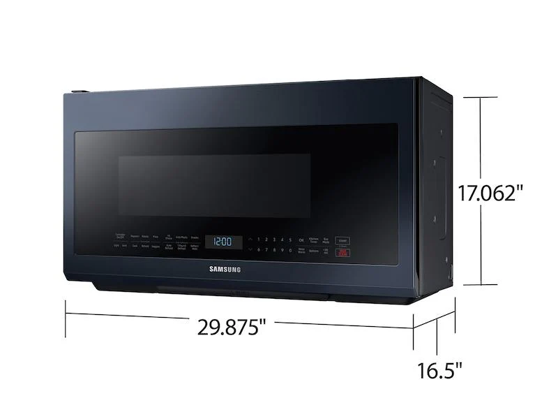 Samsung ME21A706BQN Bespoke Over-the-Range Microwave 2.1 cu. ft. with Sensor Cooking in Fingerprint Resistant Navy Steel - Image 3