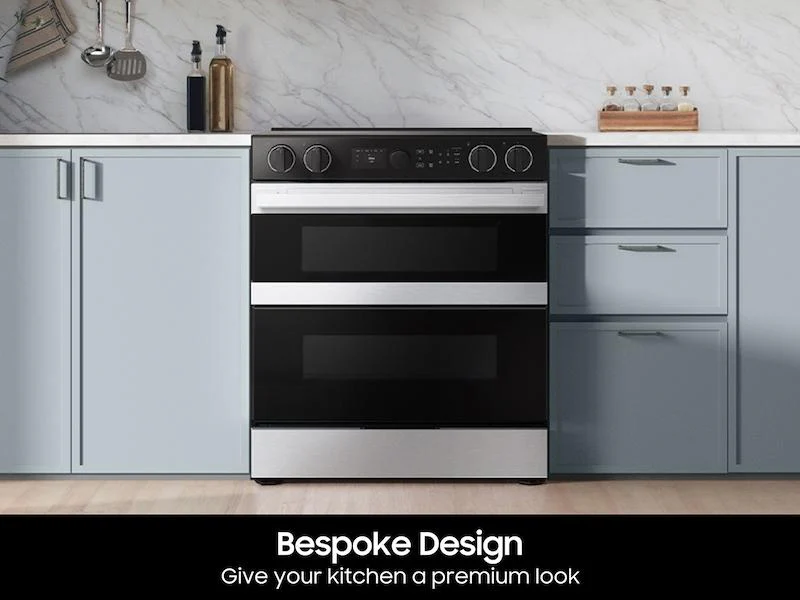 Samsung NSE6DG8550SR Bespoke Smart Slide-In Electric Range 6.3 cu. ft. with Flex Duo™ & Illuminated Precision Knobs in Stainless Steel - Image 5