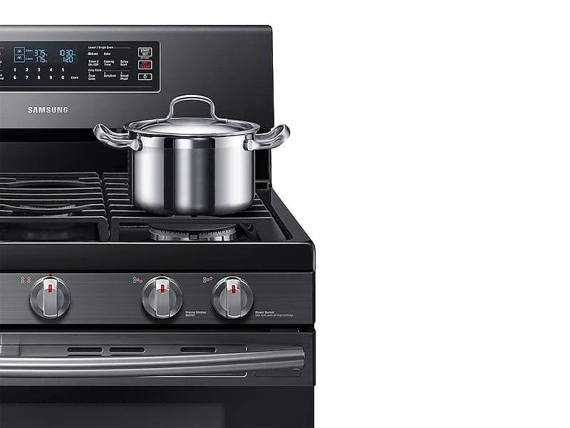 Samsung NX58M6850SG 5.8 cu ft. Smart Freestanding Gas Range with Flex Duo™ & Dual Door in Black Stainless Steel - Image 5