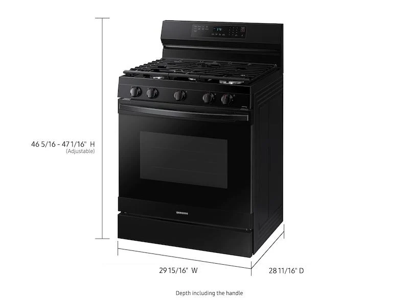 Samsung NX60A6511SB 6.0 cu. ft. Smart Freestanding Gas Range with Integrated Griddle in Black - Image 2
