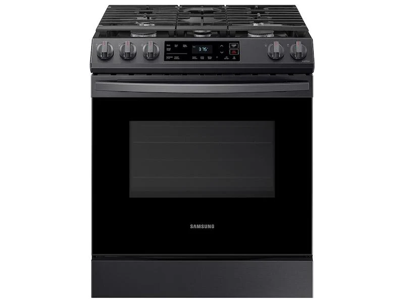 Samsung 6.0 cu. ft. Smart Slide-in Gas Range in Black Stainless Steel
