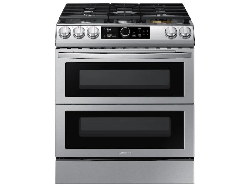 Samsung 6.3 cu. ft. Flex Duo™ Front Control Slide-in Dual Fuel Range with Smart Dial, Air Fry, and Wi-Fi in Stainless Steel