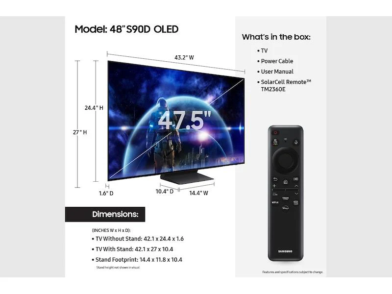 Samsung QN48S90DAEXZA 48 Inch Class OLED S90D - Image 4