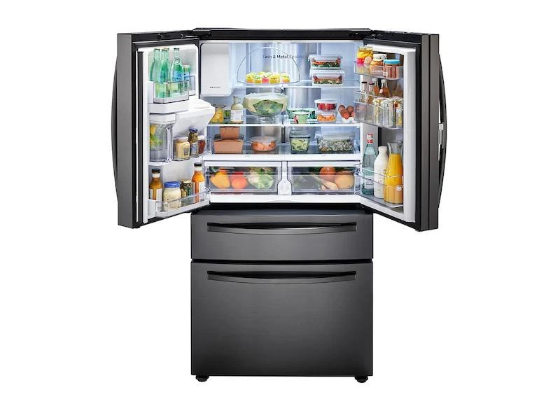 22 cu. ft. Food Showcase Counter Depth 4-Door French Door Refrigerator in Black Stainless Steel - Image 3