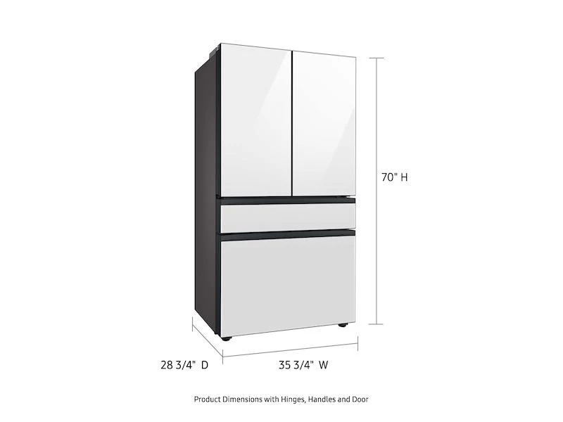 Samsung RF23BB860012AA Bespoke 4-Door French Door Refrigerator (23 cu. ft.) with Beverage Center™ in White Glass - Image 3