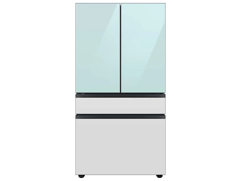 Samsung RF23BB86004MAA Bespoke 4-Door French Door Refrigerator (23 cu. ft.) with Beverage Center™ in Morning Blue Glass Top Panels and White Glass Middle and Bottom Panels