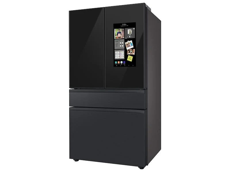 Samsung RF23BB89008MAA Bespoke 4-Door French Door Refrigerator (23 cu. ft.) - with Top Left and Family Hub™ Panel in Charcoal Glass - and Matte Black Steel Middle and Bottom Panels - Image 4