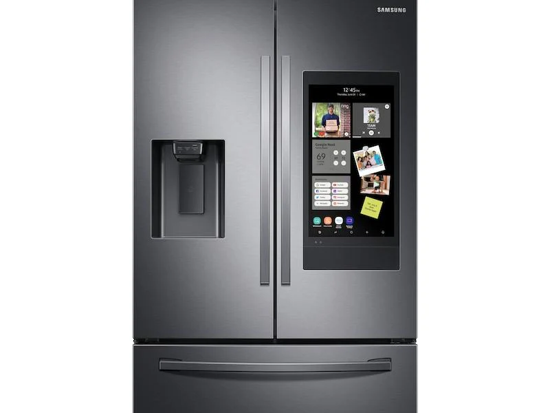 SAMSUNG 26.5 cu. ft. Large Capacity 3-Door French Door Refrigerator with Family Hub(TM) and External Water & Ice Dispenser in Black Stainless Steel - Image 8