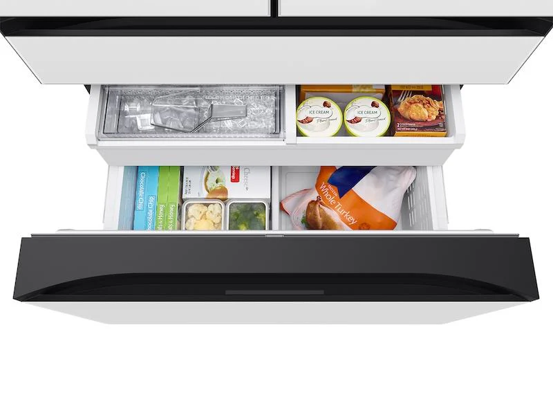 Samsung RF90F23AEW Bespoke 23 cu. ft. Counter Depth 4-Door French Door Refrigerator with AI Family Hub™+ AI Vision Inside™ in White Glass - Image 15