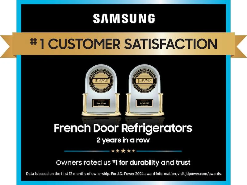 Samsung RF90F23AEW Bespoke 23 cu. ft. Counter Depth 4-Door French Door Refrigerator with AI Family Hub™+ AI Vision Inside™ in White Glass - Image 6