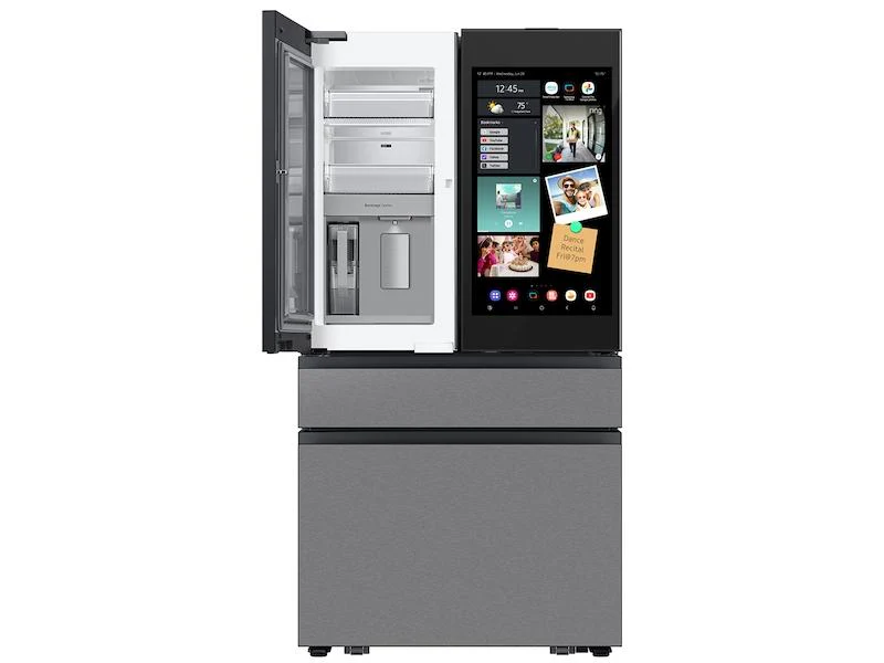 Samsung RF90F29AECR Bespoke 29 cu. ft. 4-Door French Door Refrigerator with AI Family Hub™+ & AI Vision Inside™ in Charcoal Glass and Stainless Steel - Image 12