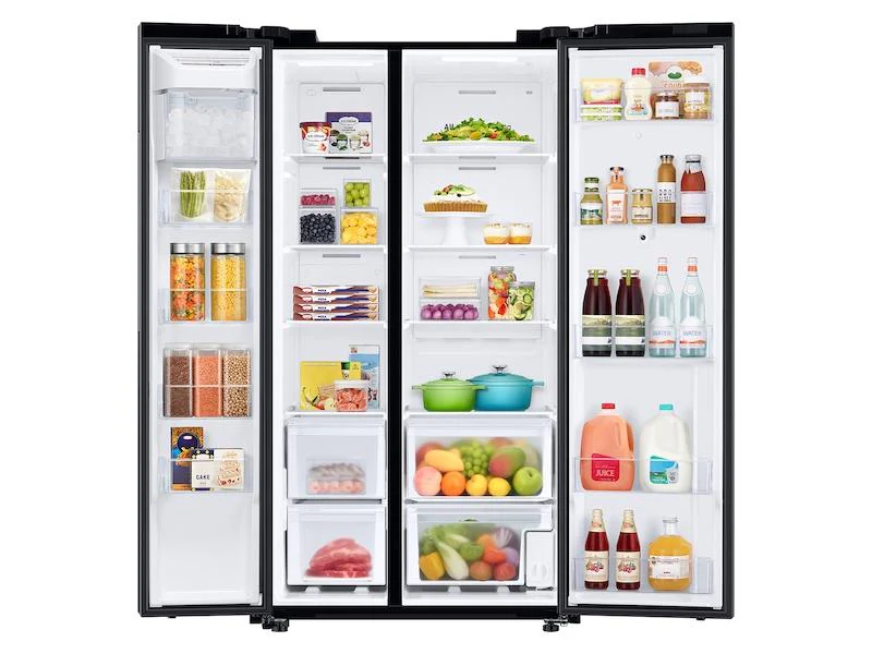 Samsung RS28A5F61SG 27.3 cu. ft. Smart Side-by-Side Refrigerator with Family Hub™ in Black Stainless Steel - Image 4