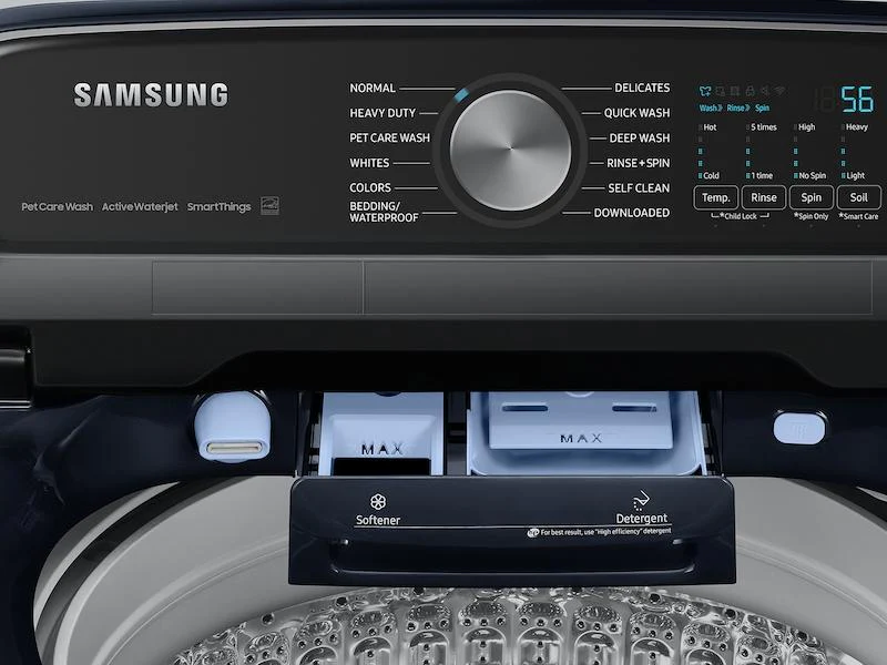 Samsung WA54CG7150ADA4 5.4 cu. ft. Smart Top Load Washer with Pet Care Solution and Super Speed Wash in Brushed Navy - Image 10