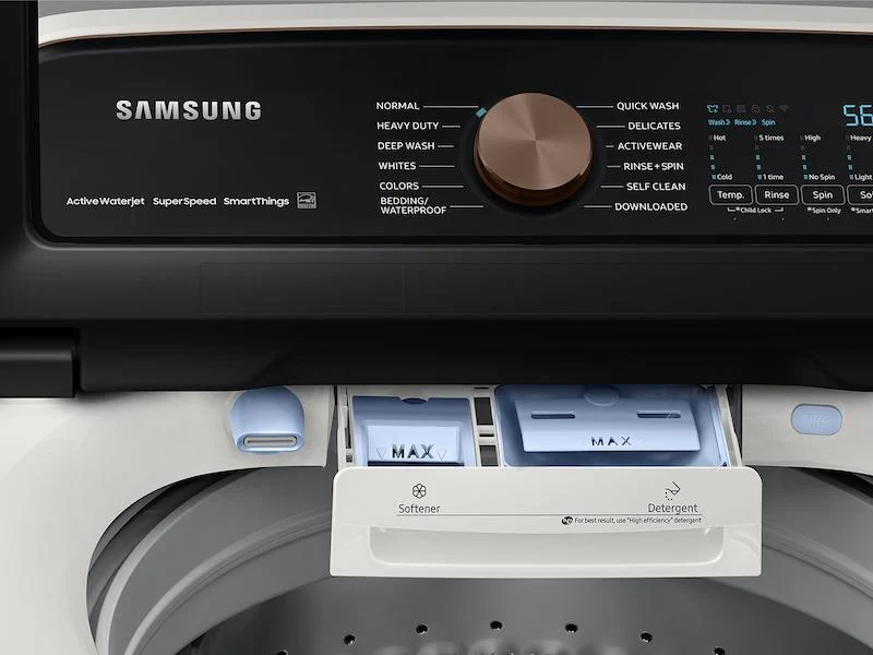 Samsung WA55A7300AE 5.5 cu. ft. Extra-Large Capacity Smart Top Load Washer with Super Speed Wash in Ivory - Image 10