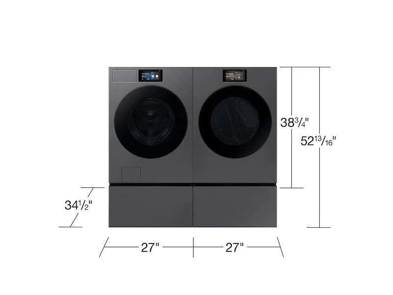 Samsung WE602NS Bespoke 27" Wide Laundry Pedestal with Storage Drawer in Dark Steel - Image 4
