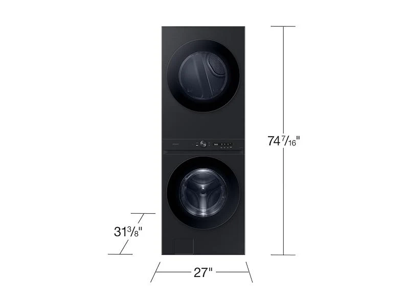 Samsung WH46DBH500GV Bespoke 4.6 cu. ft. AI Laundry Hub™ Large Capacity Single Unit Washer with Flex Auto Dispense System and 7.6 cu. ft. Gas Dryer in Brushed Black - Image 3