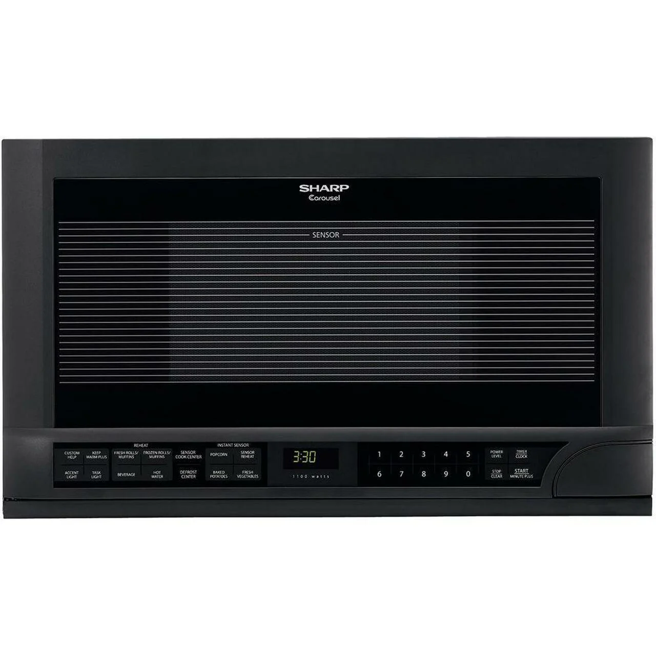 Sharp R1210TY 1.5 cu. ft. 1100W Black Sharp Over-the-Counter Carousel Microwave Oven