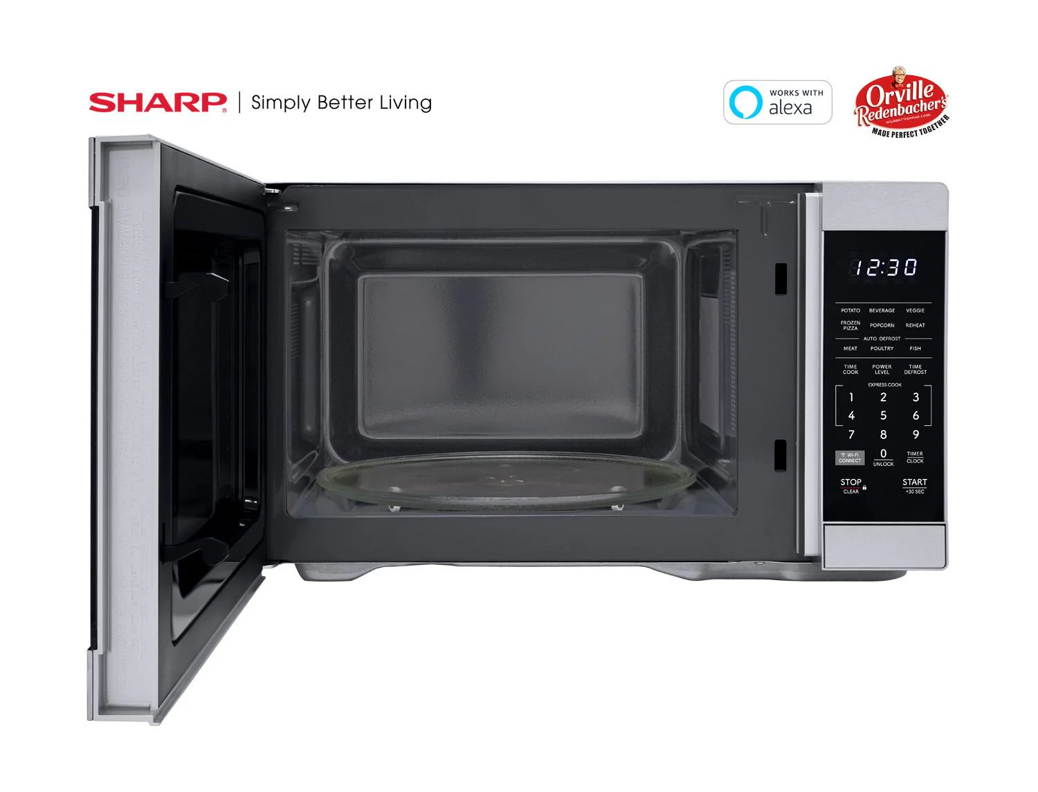SMC1169KS Sharp 1.1 cu. ft. 1000W Smart Stainless Steel Countertop Microwave Oven - Image 5