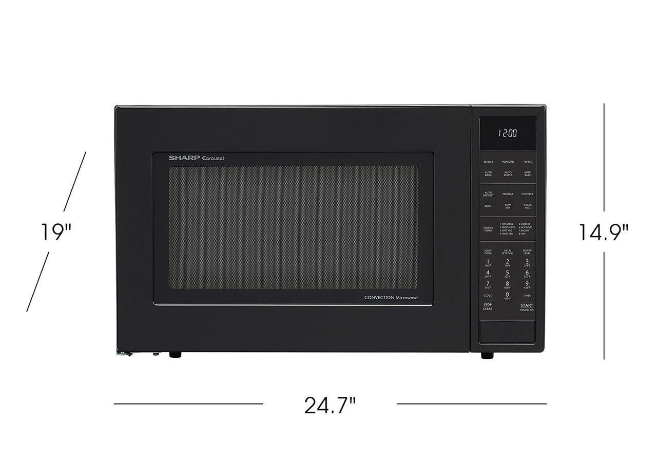 Sharp SMC1585BB 1.5 cu. ft. 900W Sharp Matte Black Carousel Convection Microwave Oven - Image 7