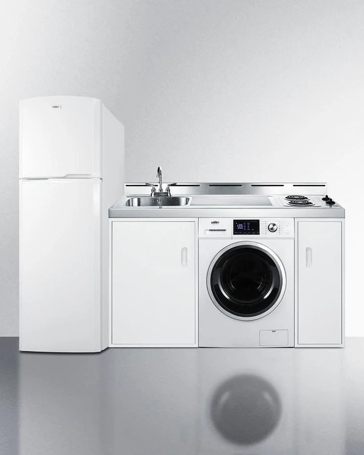 Summit ACKSPWD82 83" Wide All-in-one Kitchenette With Washer/dryer Combo