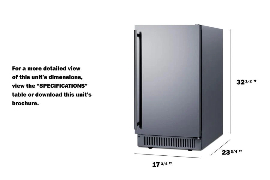 Summit BIM182ADA 18" Wide Clear Icemaker, ADA Compliant - Image 2
