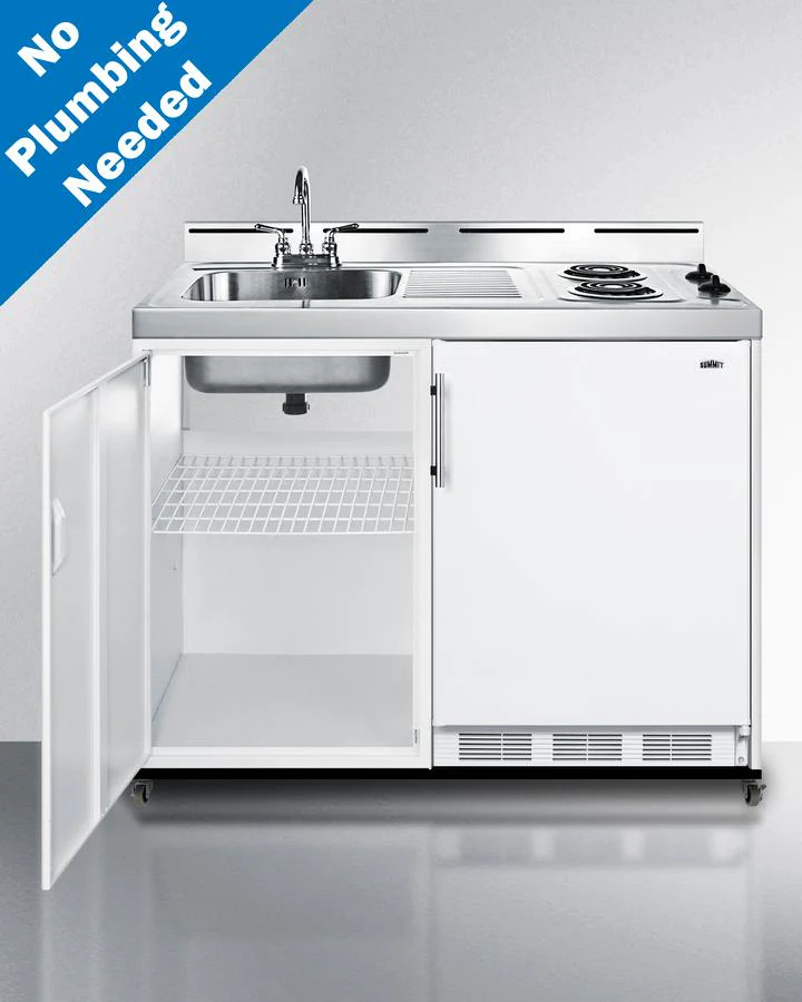 Summit C48ELPUMPMB 48" Wide Mobile All-in-one Kitchenette, No Plumbing Needed - Image 3