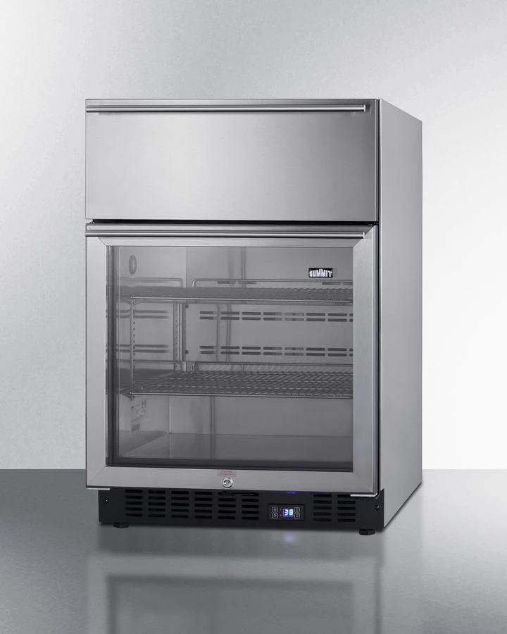 Summit SCR615TDCSS 24" Wide Built-in Commercial Beverage Refrigerator With Top Drawer - Image 2