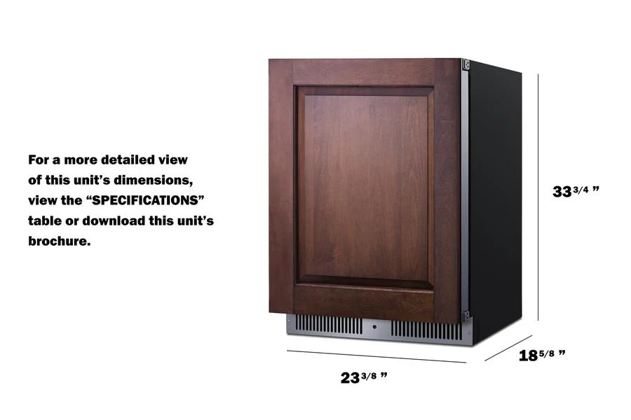 Summit SDHR2444PNR 24" Wide Built-in All-refrigerator (panel Not Included) - Image 8