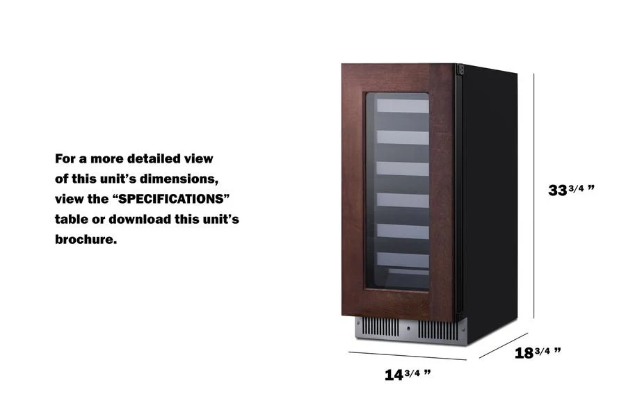 Summit SDHW1532PNRLHD 15" Wide Built-in Wine Cellar (panel Not Included) - Image 8