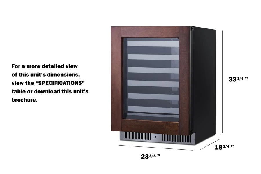 Summit SDHW2442PNR 24" Wide Built-in Wine Cellar (panel Not Included) - Image 20