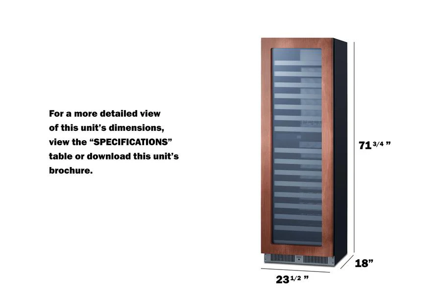 Summit SDHWC98PNRLHD 24" Wide Dual Zone Wine Cellar (panel Not Included) - Image 16