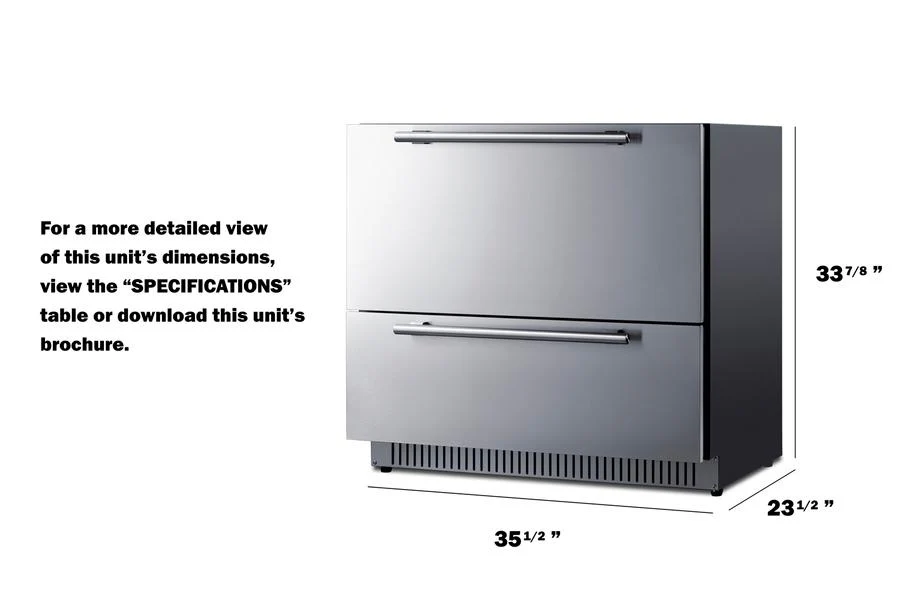 Summit SPR36DROS 36" Wide Outdoor 2-drawer All-refrigerator - Image 10