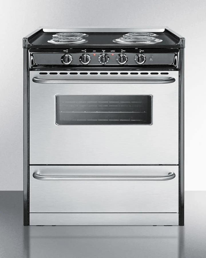 Summit TEM210BRWY 30" Wide Electric Coil Range