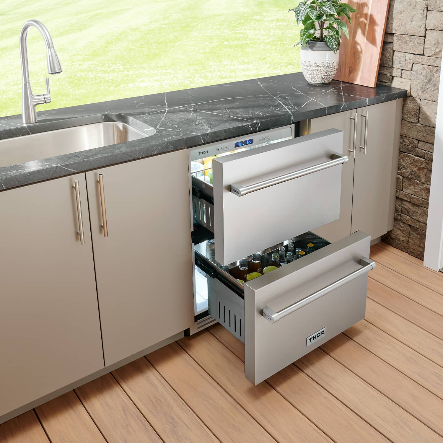 Thor Kitchen TRF24U 24 Inch Indoor Outdoor Refrigerator Drawer - Image 2