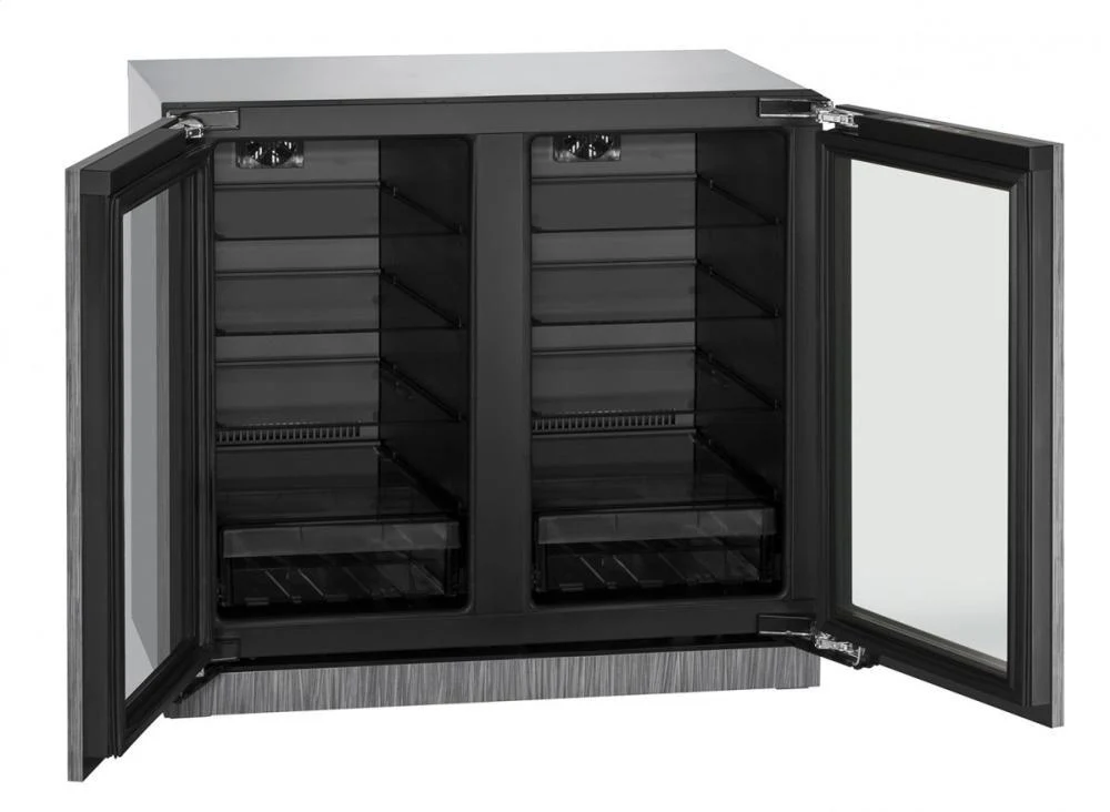 U-Line U3036RRGLINT00A 36" Glass Door Refrigerator Integrated Frame Double Doors - Image 2