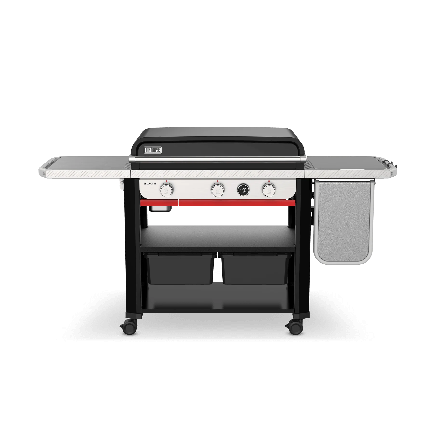 Weber 1500013 Slate® 30" Rust-Resistant Griddle with Extendable Side Table (Liquid Propane) - Black