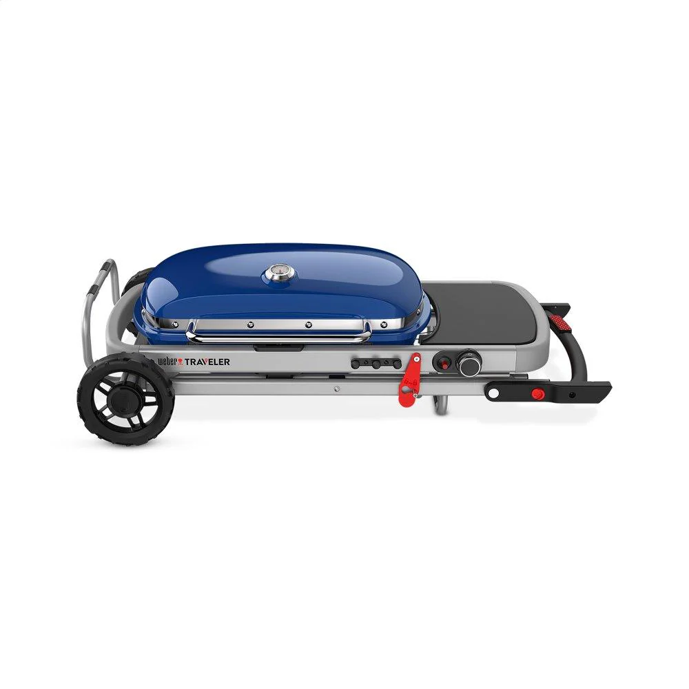 9020001 Weber Traveler® Portable Gas Grill - Deep Ocean Blue - Image 4