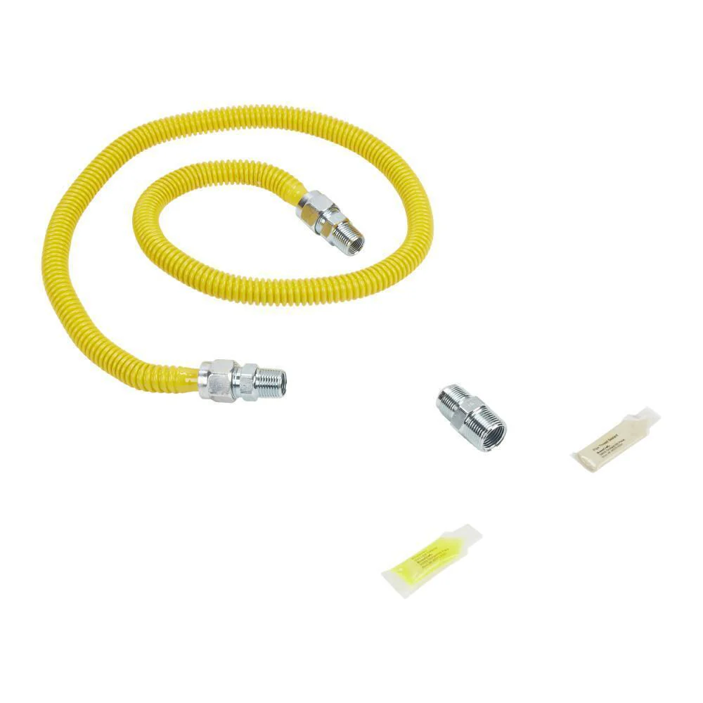 Whirlpool 3048KITRC 4' Gas Range Connector Kit with two 1/2" & one 3/4" male/female connectors, and sealant