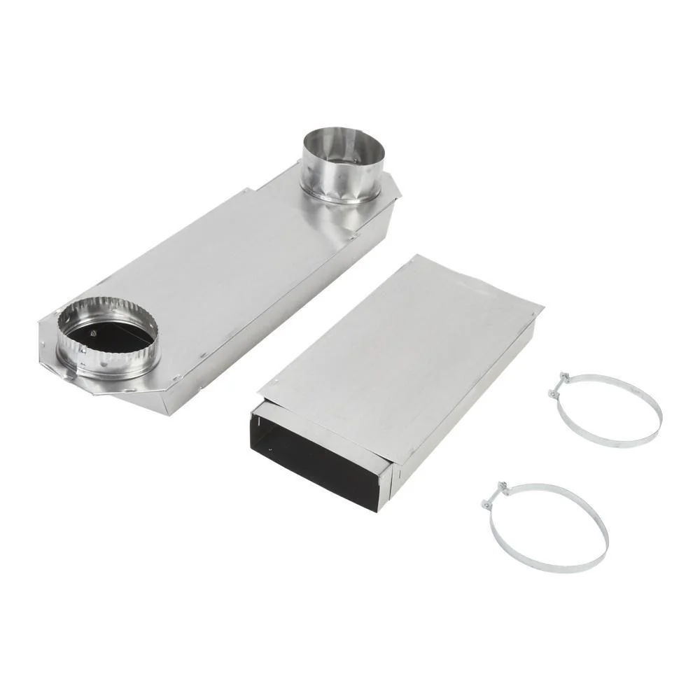 Whirlpool 4396014 29"-50" Dryer Telescoping Vent Periscope for 2.5" clearance, with 1 male snap-lock fitting and 1 draw-band collar