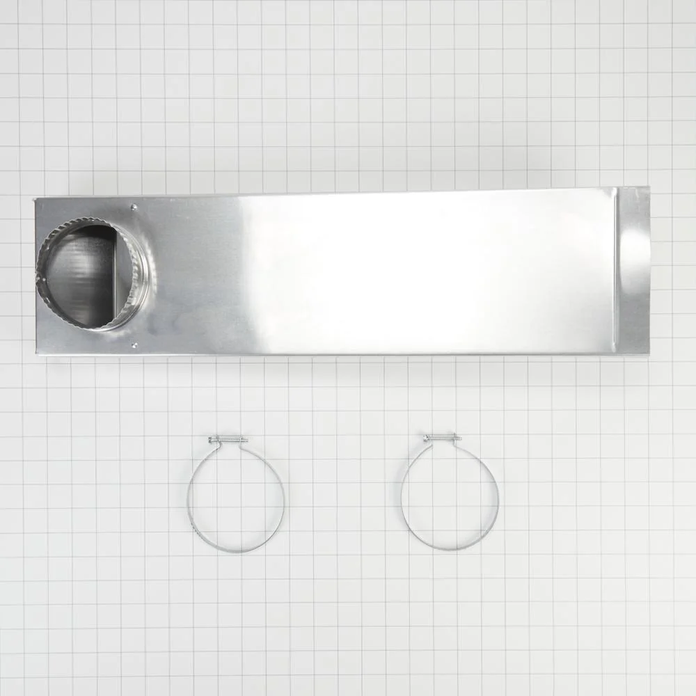Whirlpool 4396037RP 0"-18" Dryer Telescoping Vent Periscope for 2.5" clearance, with 1 male snap-lock fitting, draw-band collar & 2 clamps. - Image 5