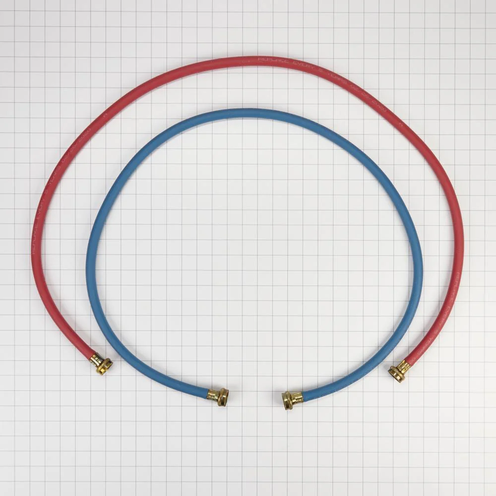 Whirlpool 8212545RP 5' Rubber washer fill hoses rated 1000 PSI with 2 female connections and built-in O-Rings - 2 pack - Image 4
