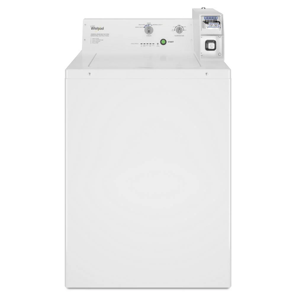 Whirlpool CAE2745FQ Commercial Top-Load Washer, Coin Slide