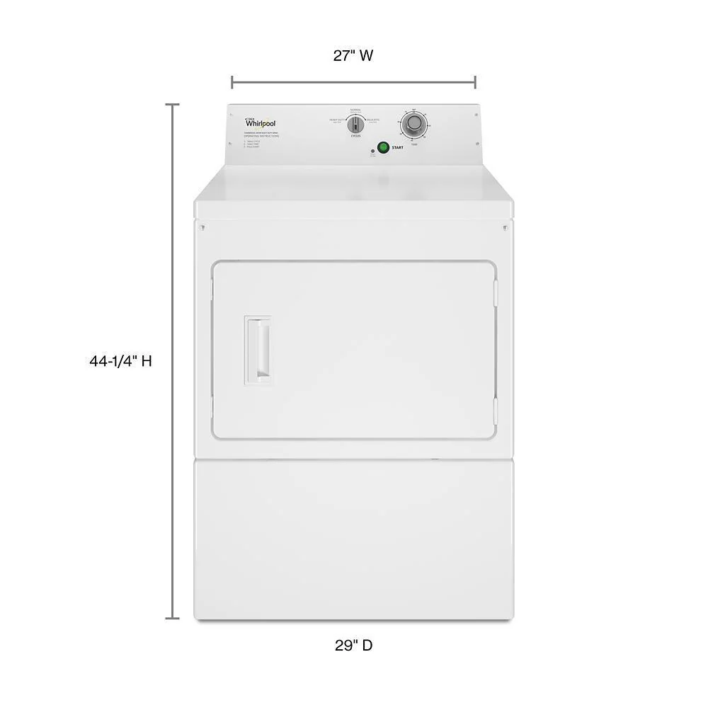 Whirlpool CEM2795JQ Commercial Electric Super-Capacity Dryer, Non-Coin - Image 2